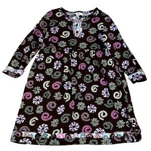 Hanna Andersson Brown Floral Long Girls Cotton Dress Size 100/4